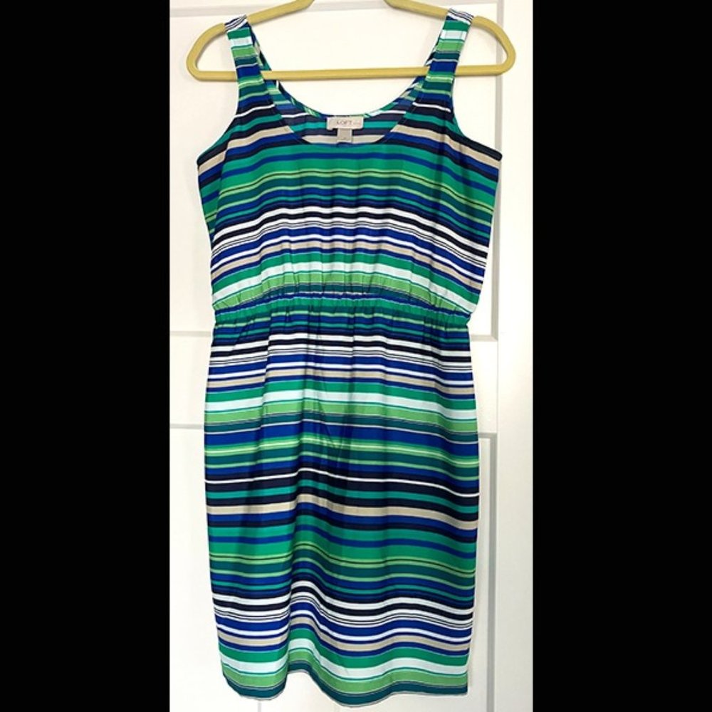 Ann Taylor LOFT Petites Striped Dress 4P